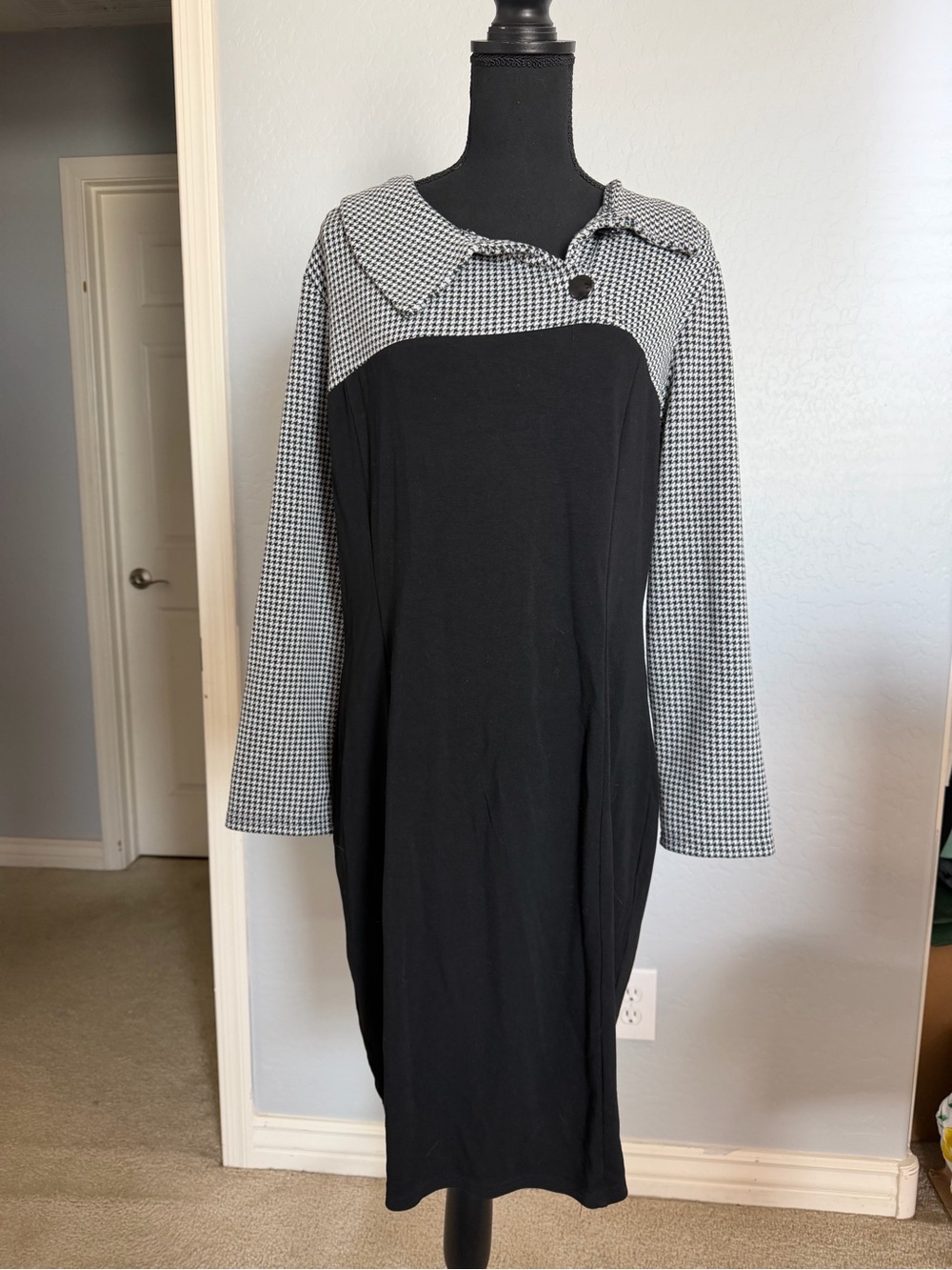 Classic Black & White Panel Dress
